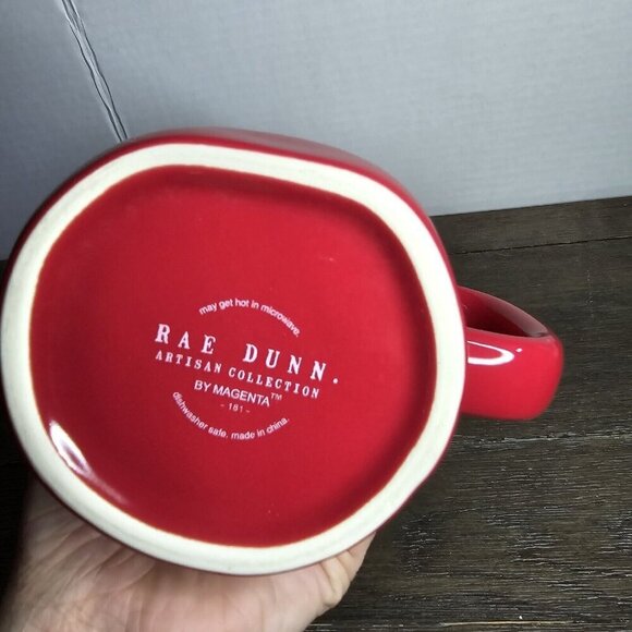 Rae Dunn Artisan Muah! Red Valentine's Day Mug Coffee Tea Cocoa 2021 Magenta - Picture 8 of 8